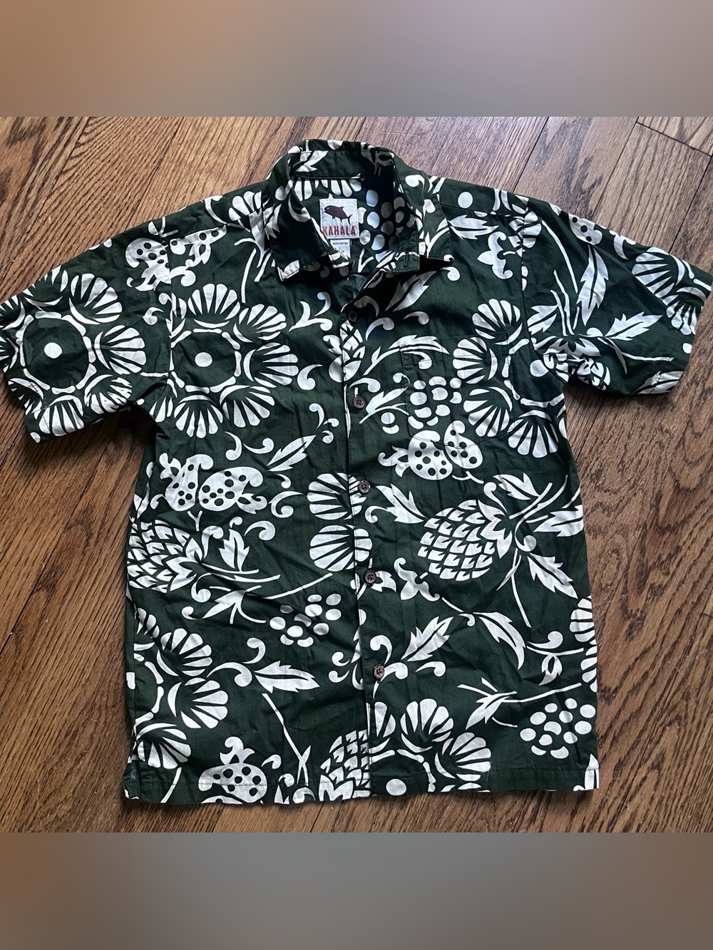 Large Boys (10-12) Kahala Hawaiian Print Button-Down Shirt